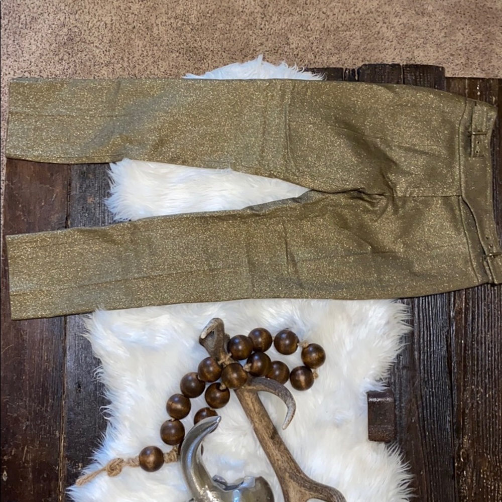 Gold double front buckle Celine pants size 38